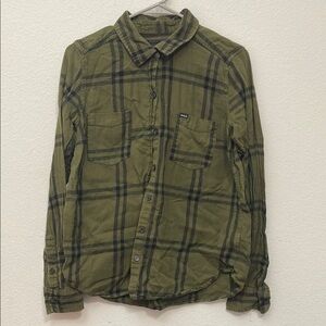 Olive Green Plaid women’s Hurley flannel